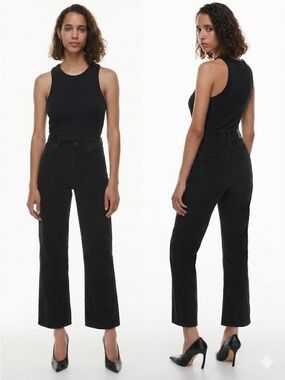 NWT Aritzia The Arlo High Rise Straight 28L Black Curdory Jeans Size 31